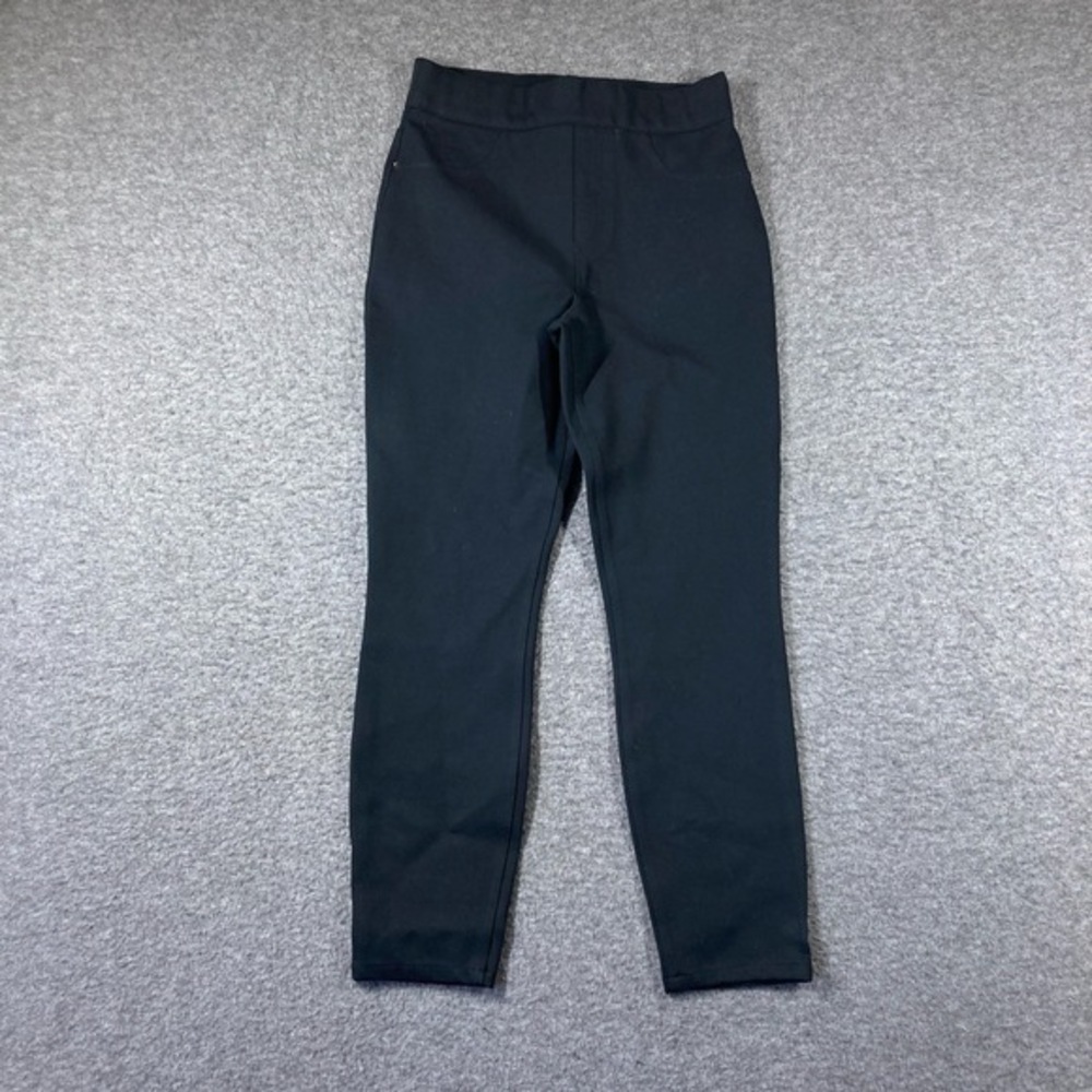 Spanx Pull On Pants Jeggings‎ Womens Medium M Black Sleek Minimalist Chic